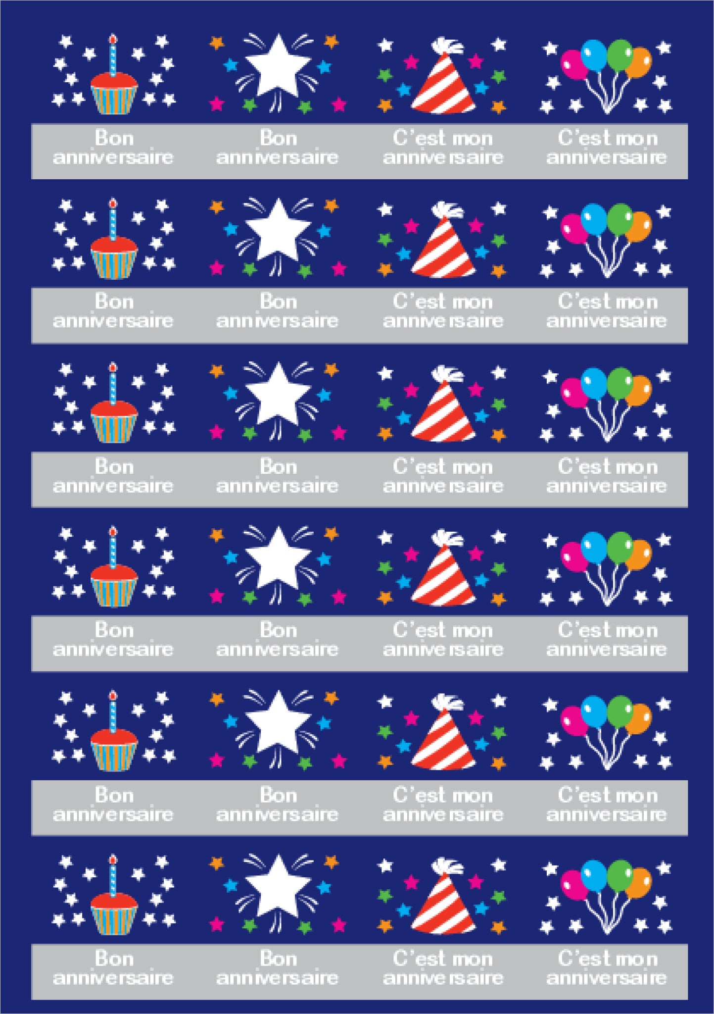 French Birthday Stickers 4