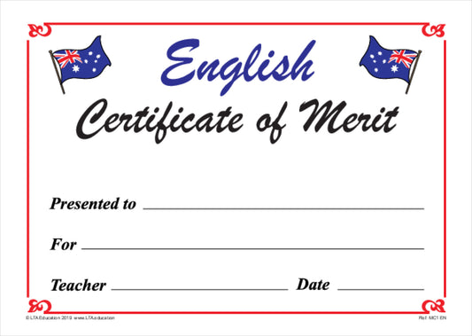Merit Certificate 1 Pack