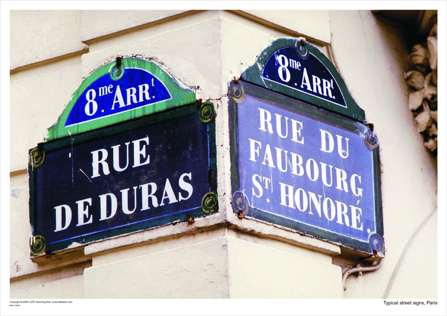 Typical street signs, Paris