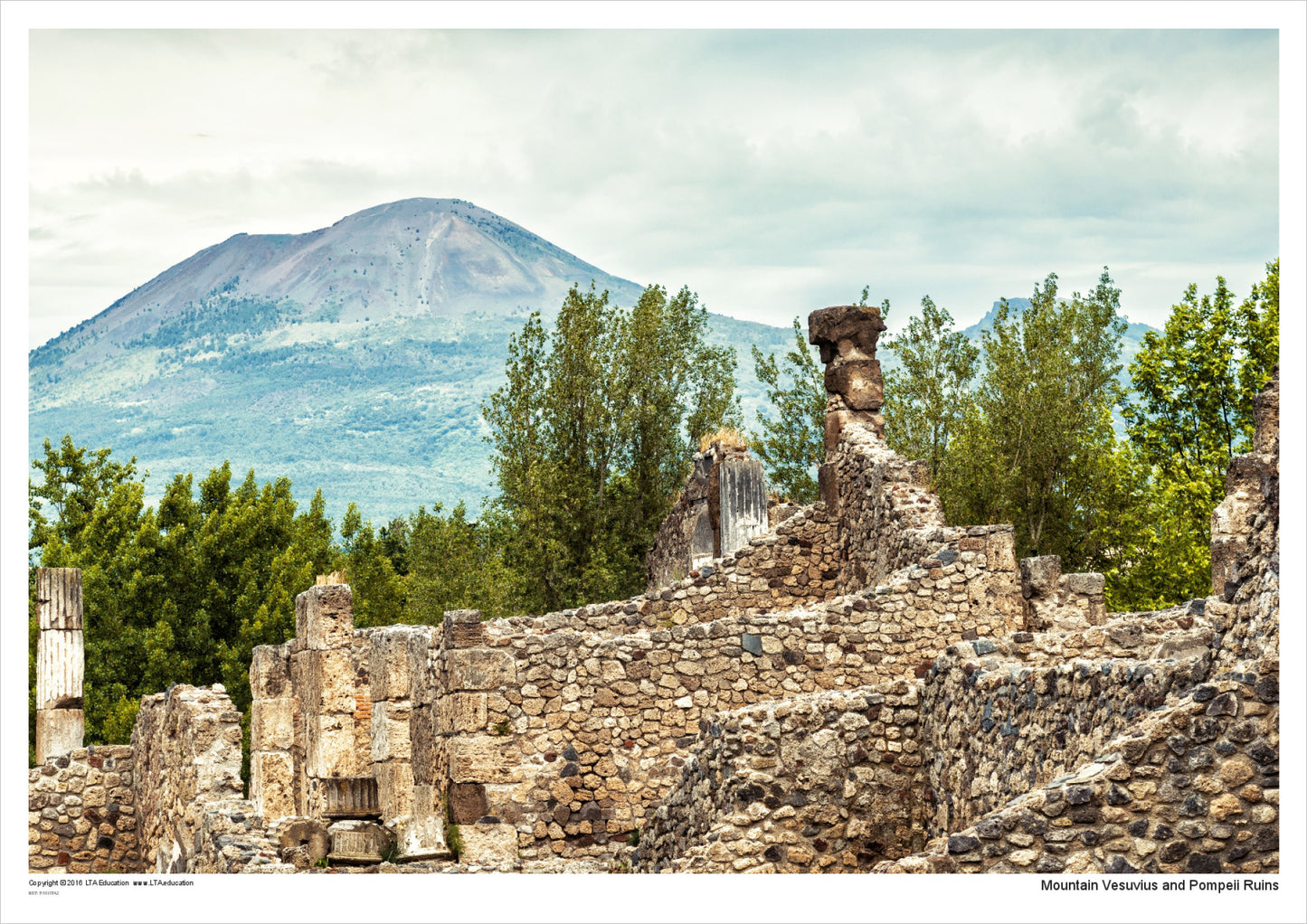 Mountain Vesuvius and Pompeii Ruins
