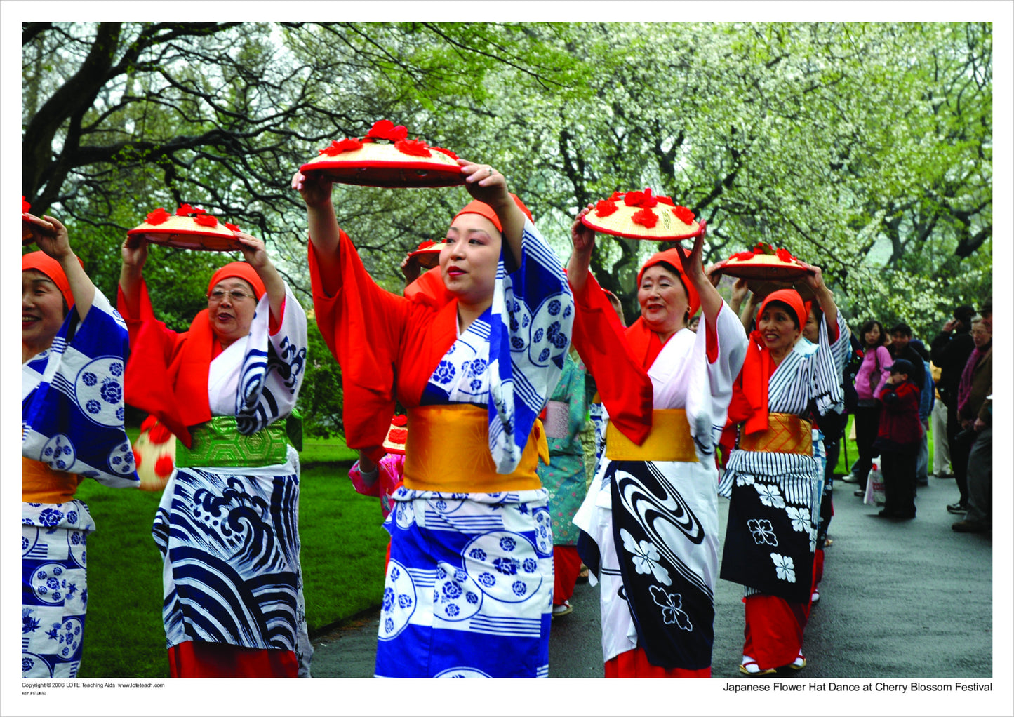 Japanese Flower Hat Dance at Cherry Blossom Festival