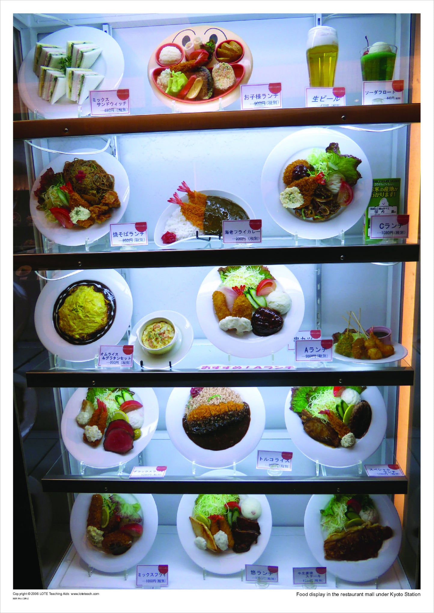 Food display in the restaurant mall under Kyoto Station