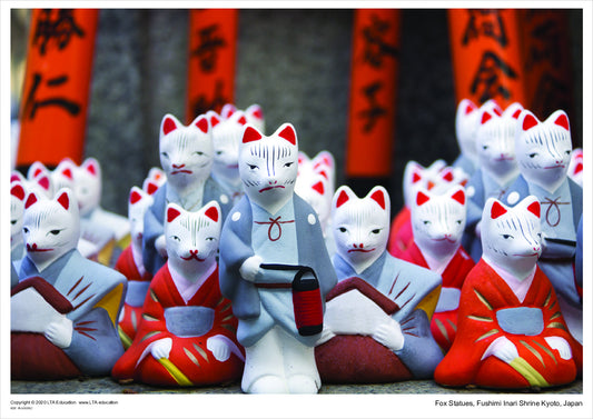 Fox Statues, Fushimi Inari Shrine Kyoto, Japan