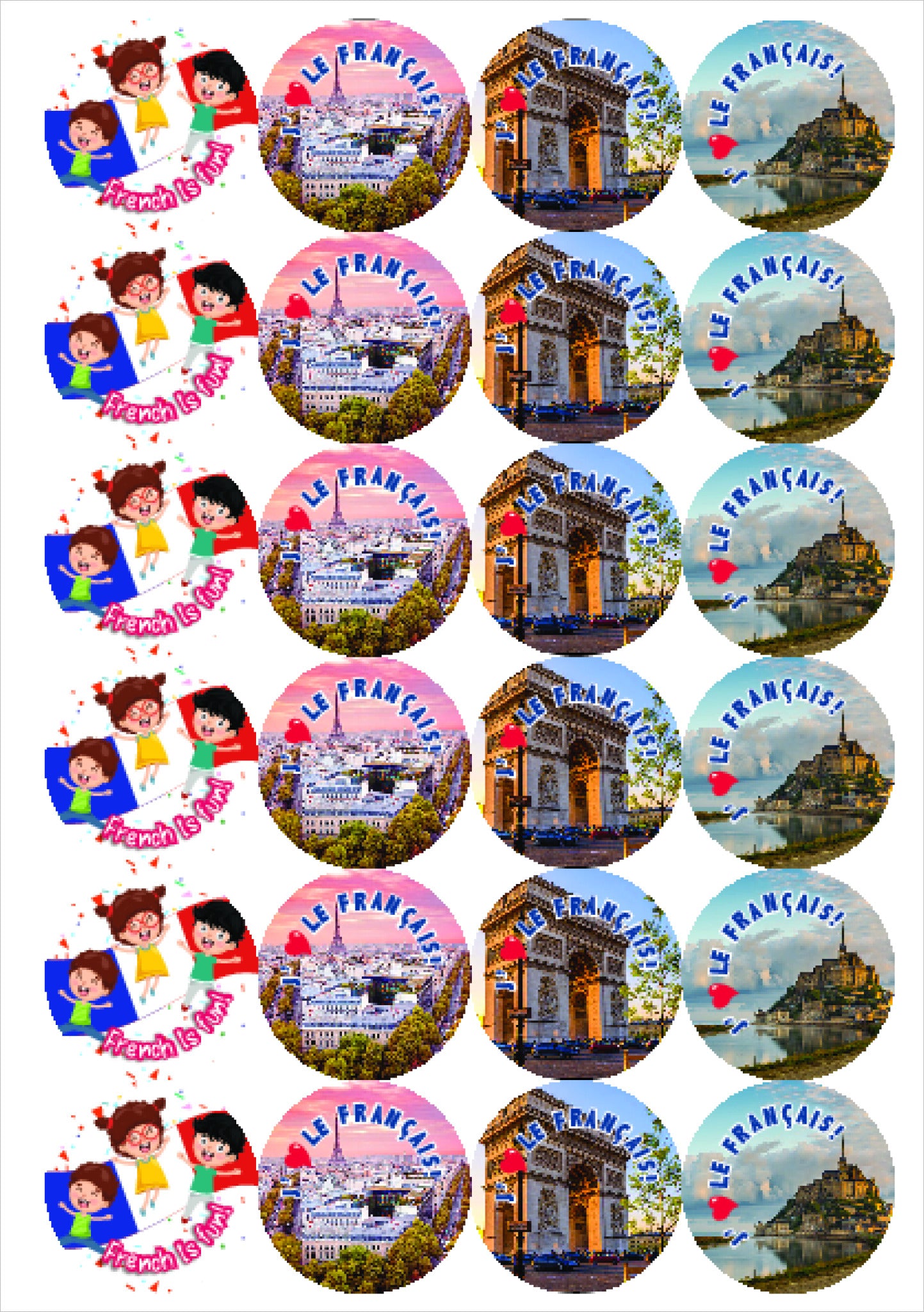 French Scenic Reward Stickers