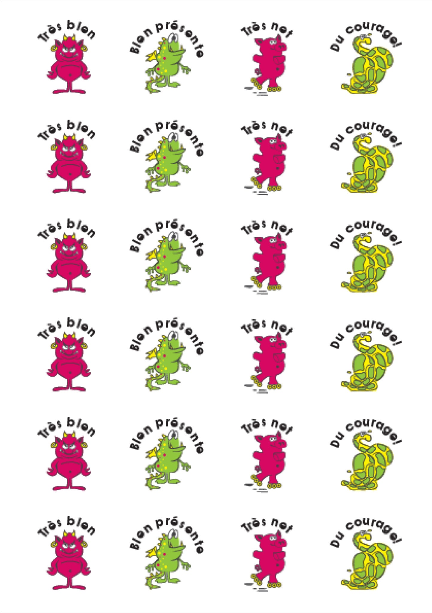 French Reward Stickers 3