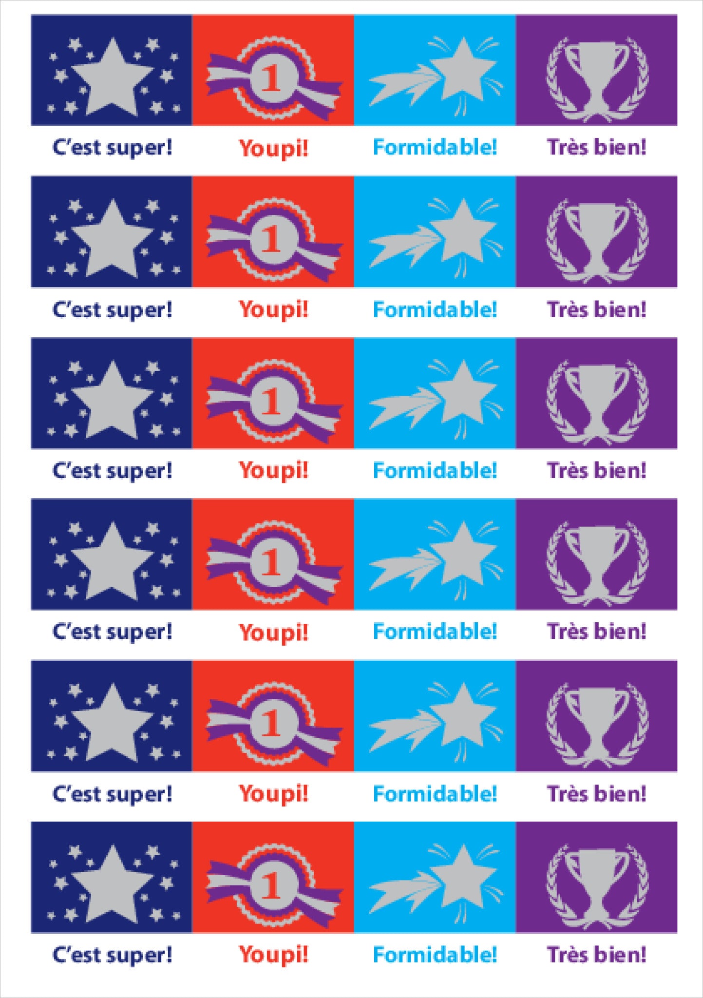 French Reward Stickers 7