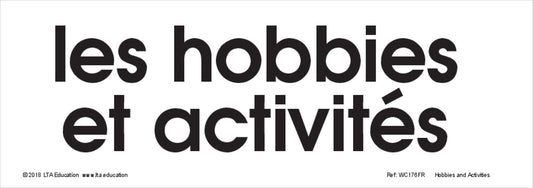 Hobbies and Activities Word Cards