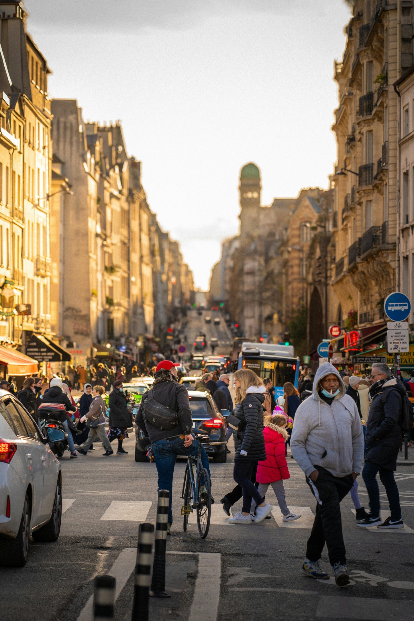 Busy Paris Street Scene