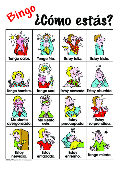 How I Feel Bingo Game