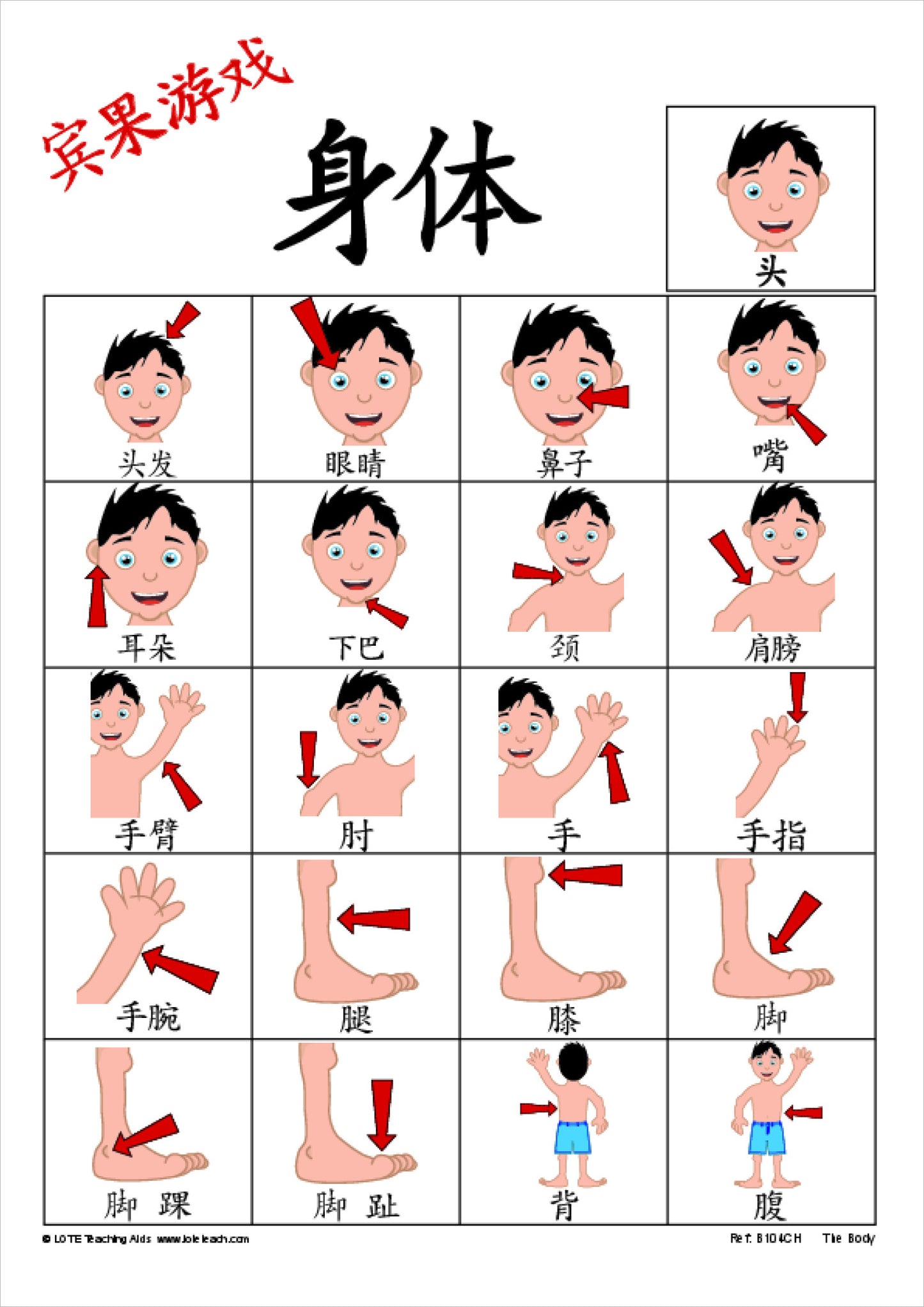 'The Body' Bingo Game