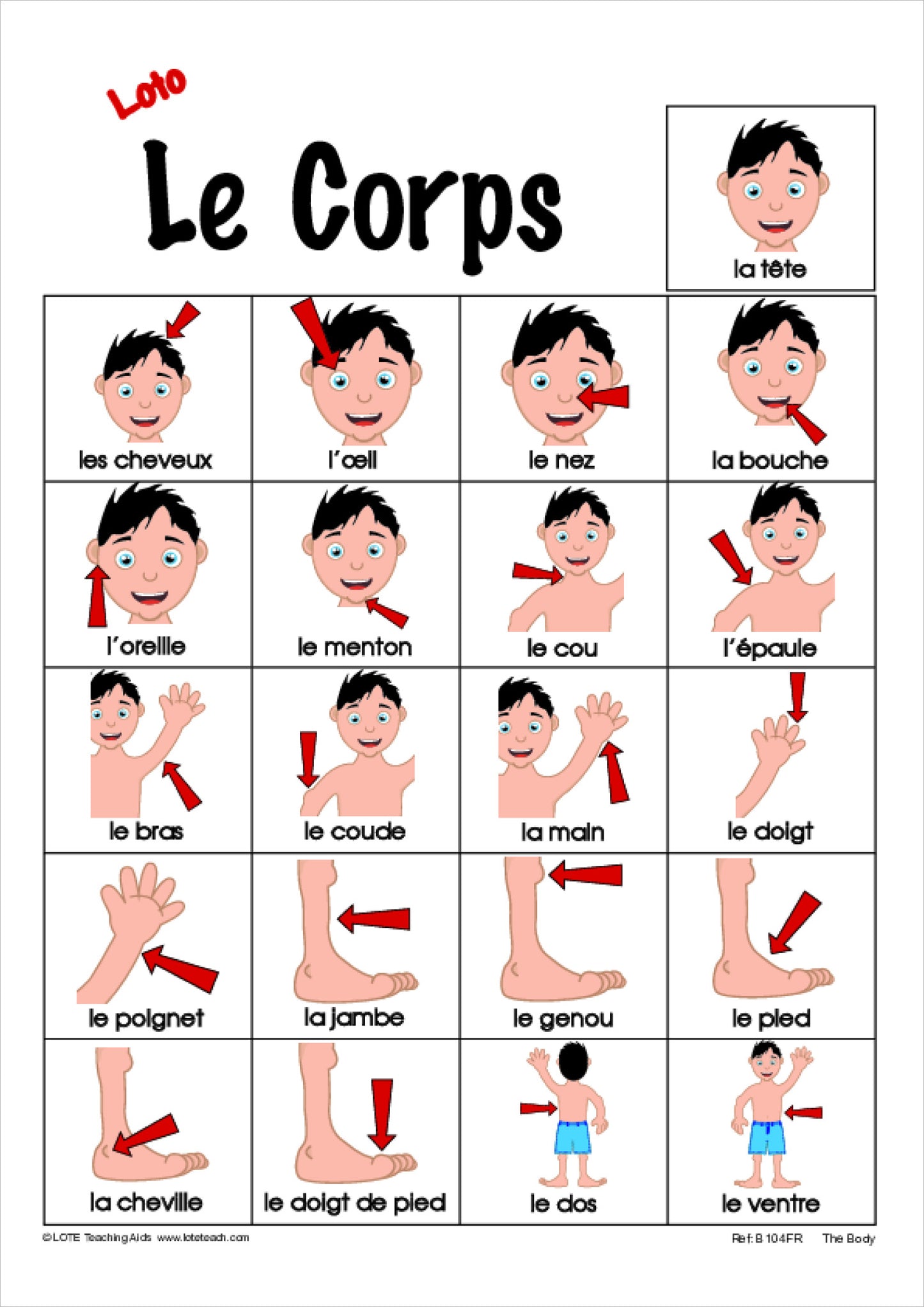 'The Body' Bingo Game