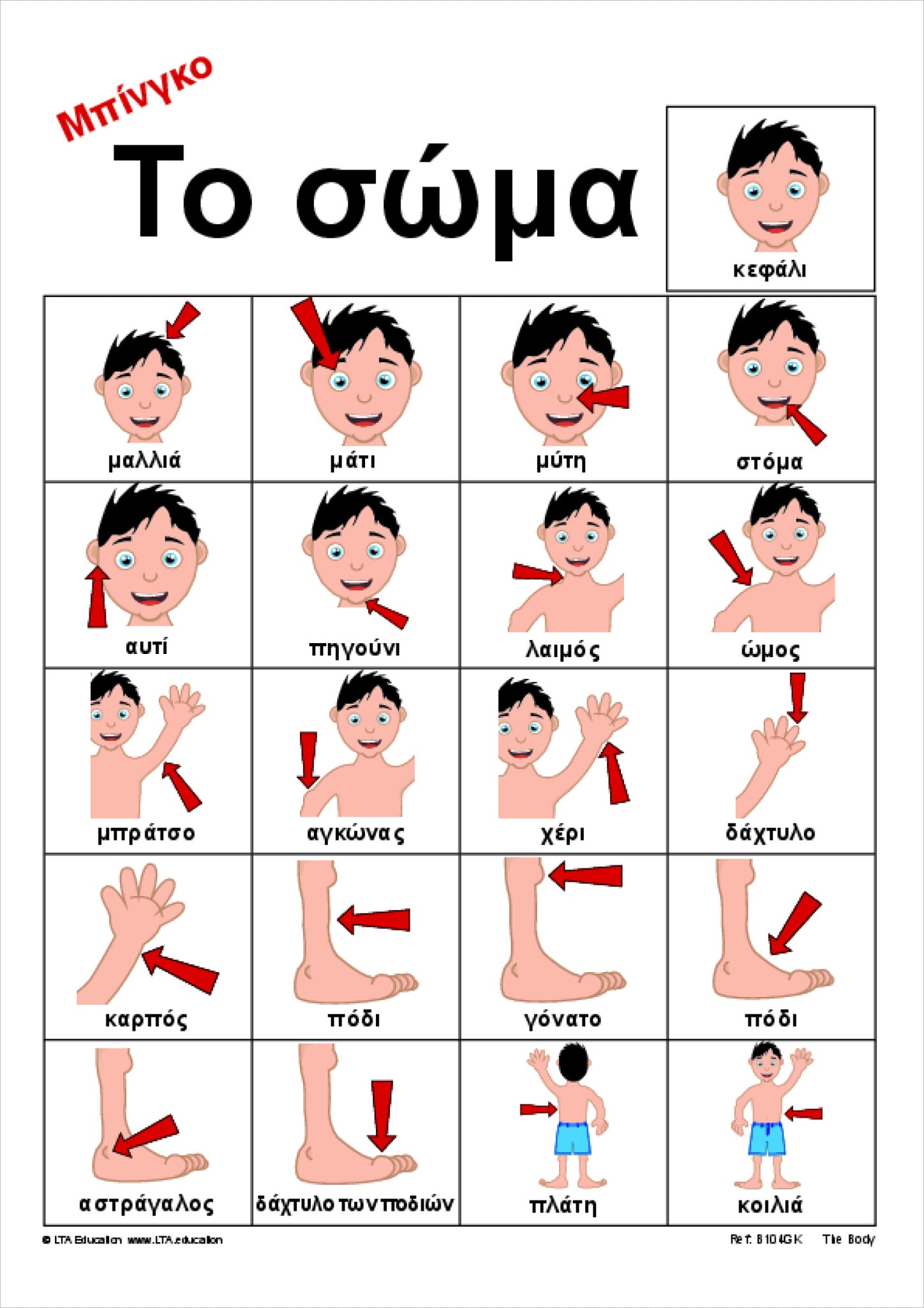 'The Body' Bingo Game