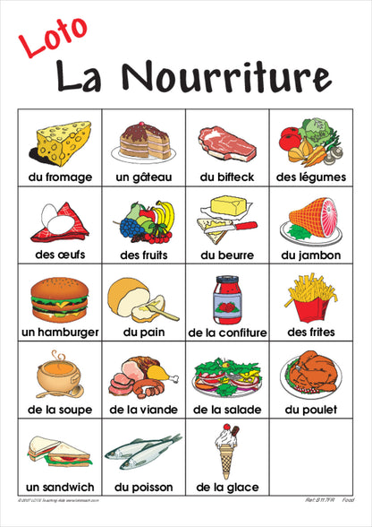 Food Bingo Game