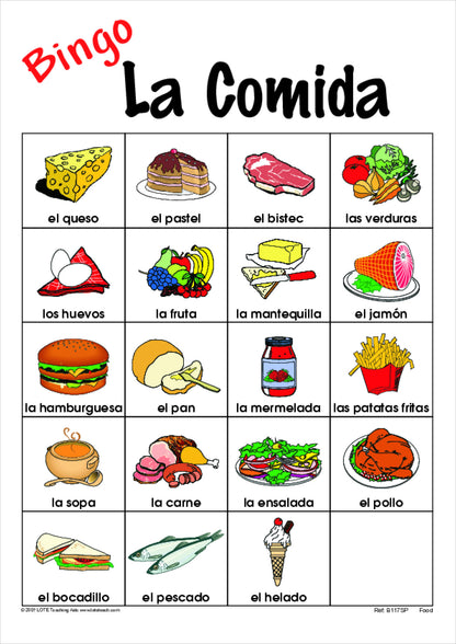 Food Bingo Game