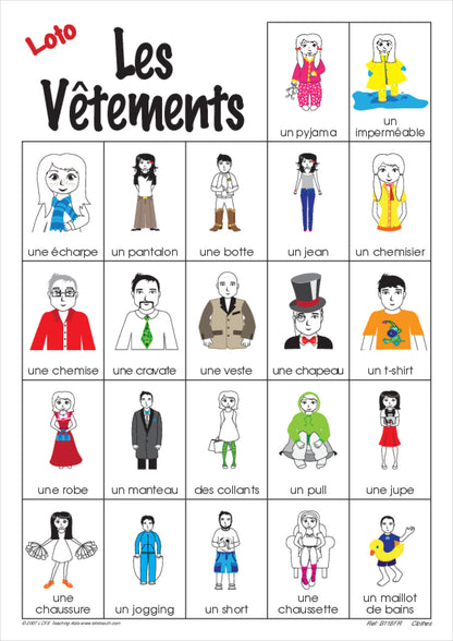 Clothes Bingo Game