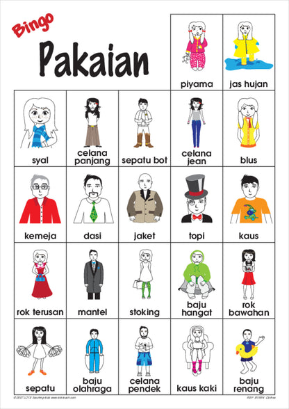 Clothes Bingo Game