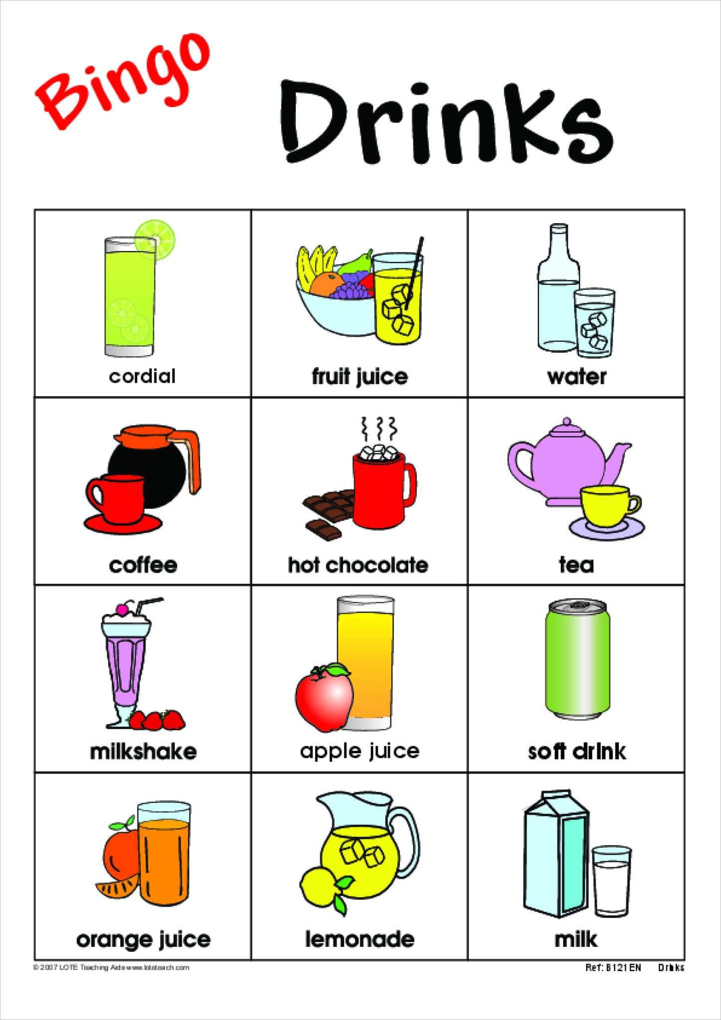 Drinks Bingo Game