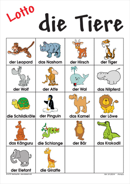 Animals Bingo Game