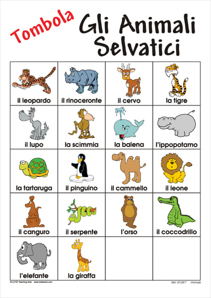Animals Bingo Game