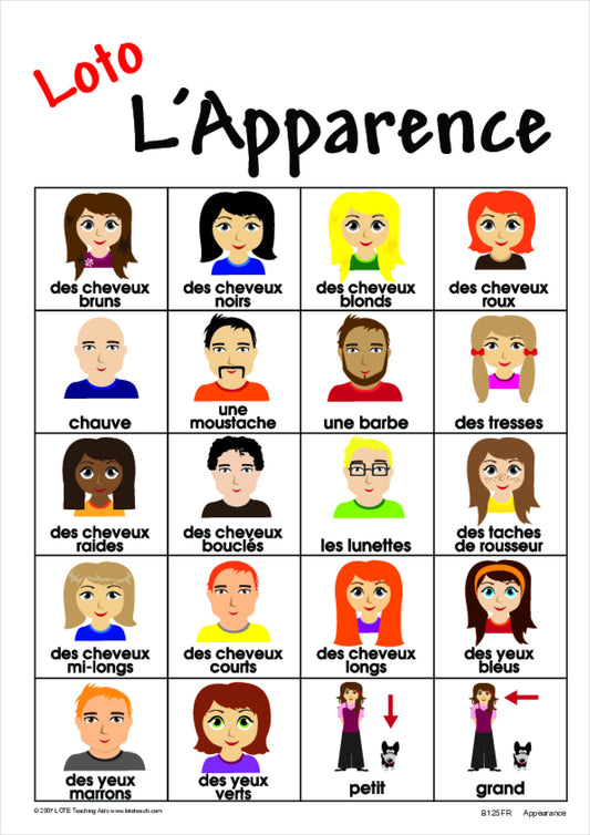 Appearance Bingo Game