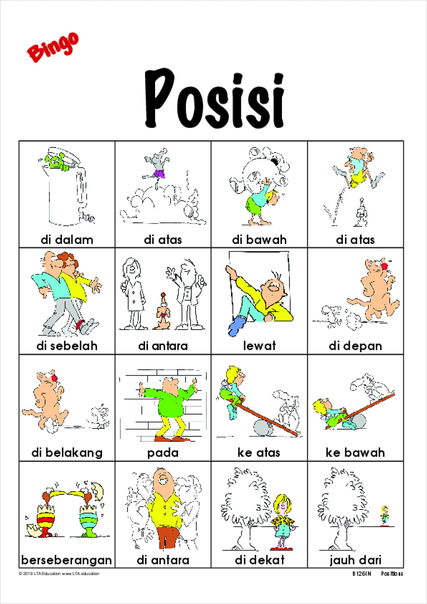 'Positions' Bingo Game