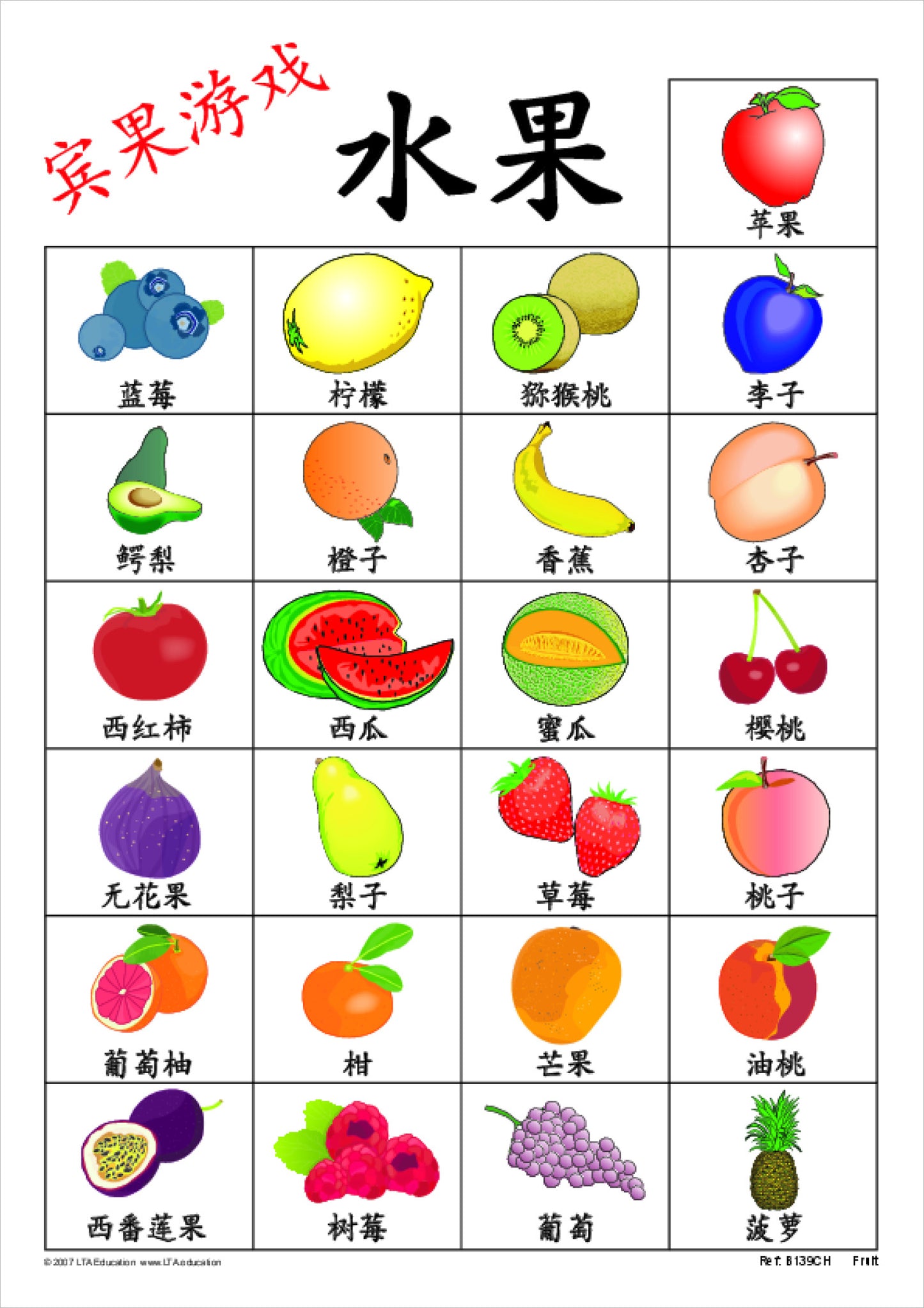 Fruit Bingo Game