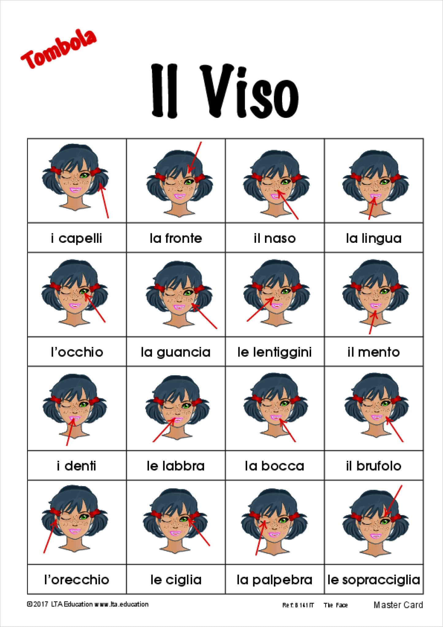 'The Face' Bingo Game