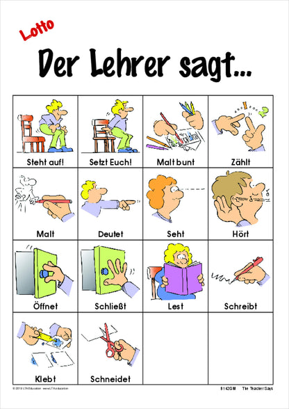 The Teacher Says Bingo Game