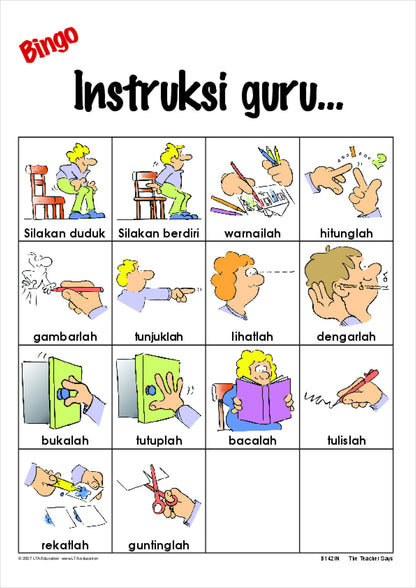 The Teacher Says Bingo Game