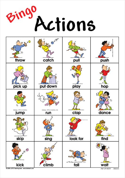 Actions Bingo Game