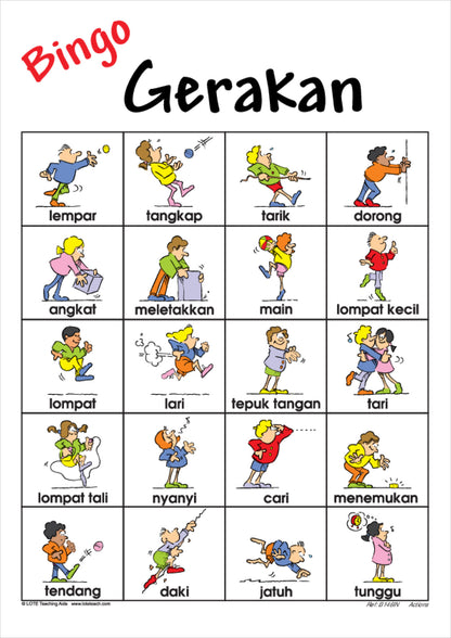 Actions Bingo Game