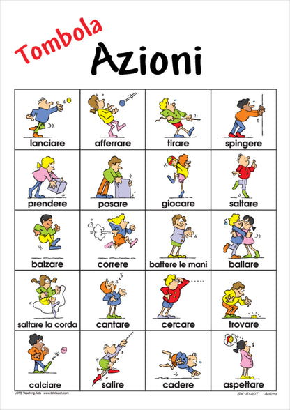 Actions Bingo Game