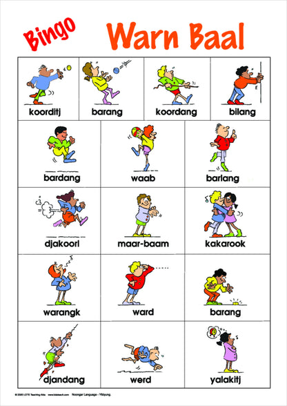 Actions Bingo Game