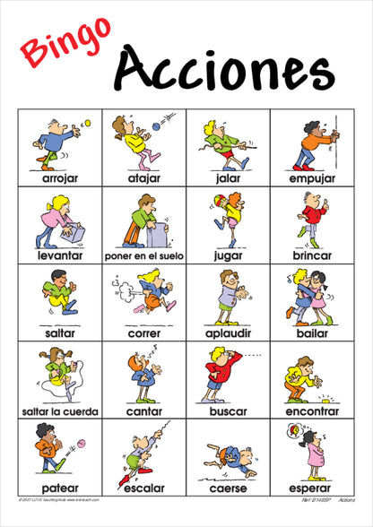 Actions Bingo Game