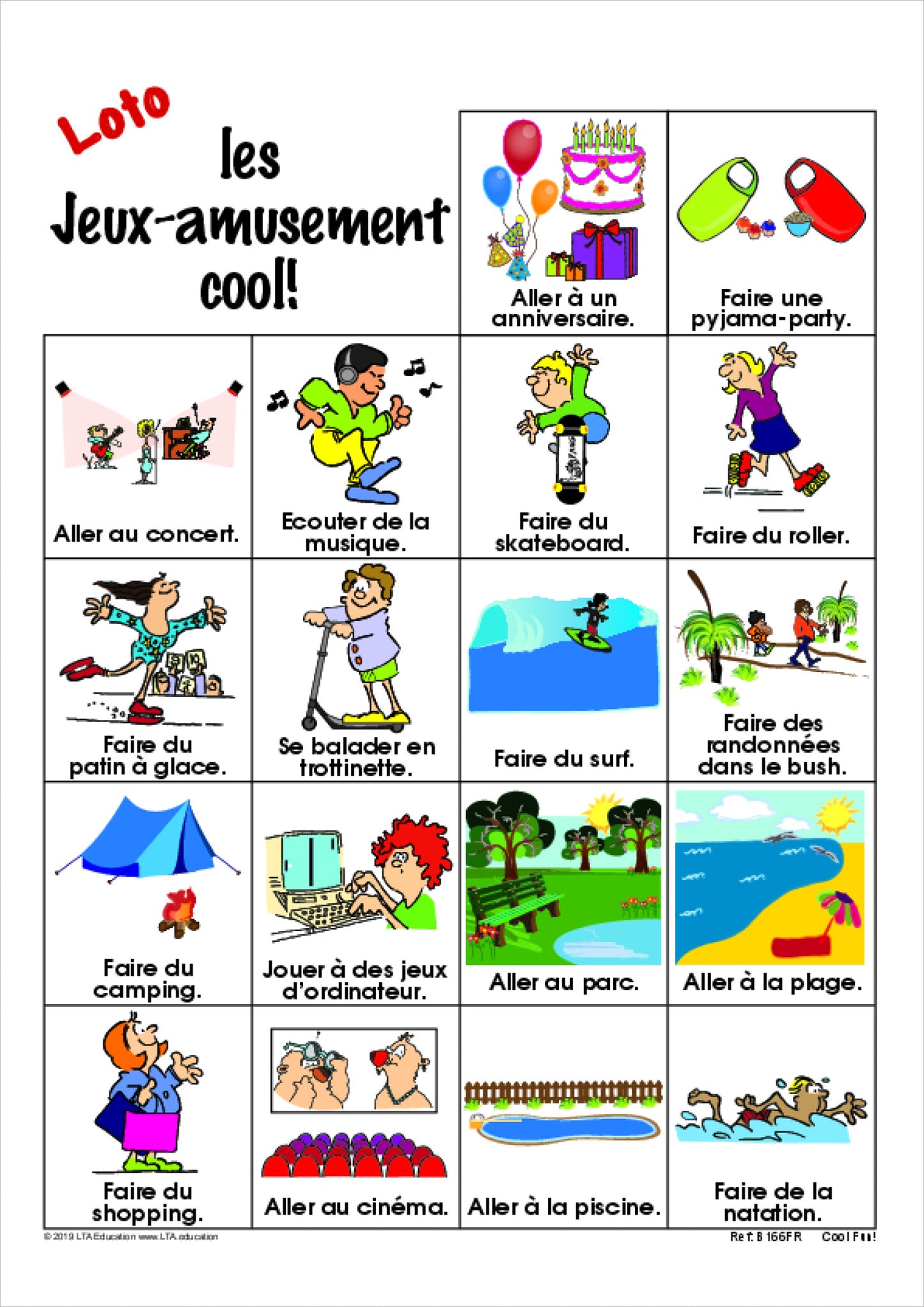 'Cool Fun!' Bingo Game