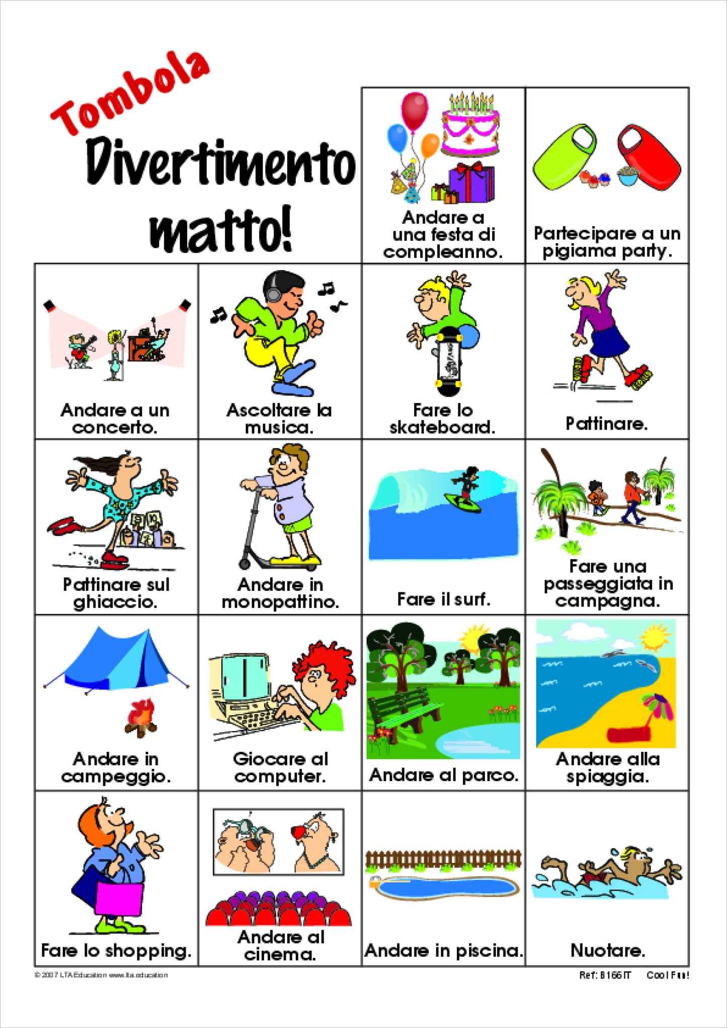 'Cool Fun!' Bingo Game