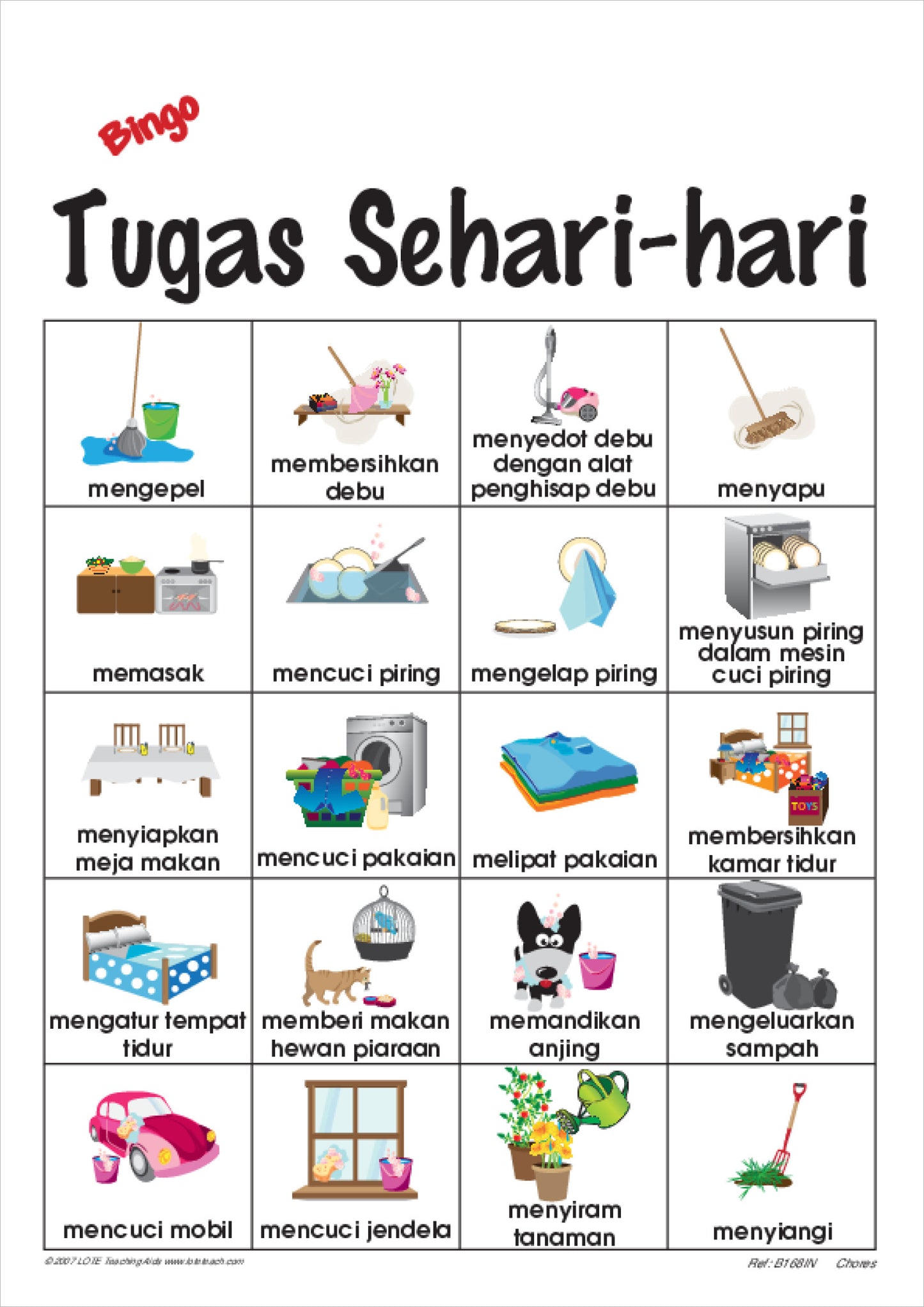Chores Bingo Game