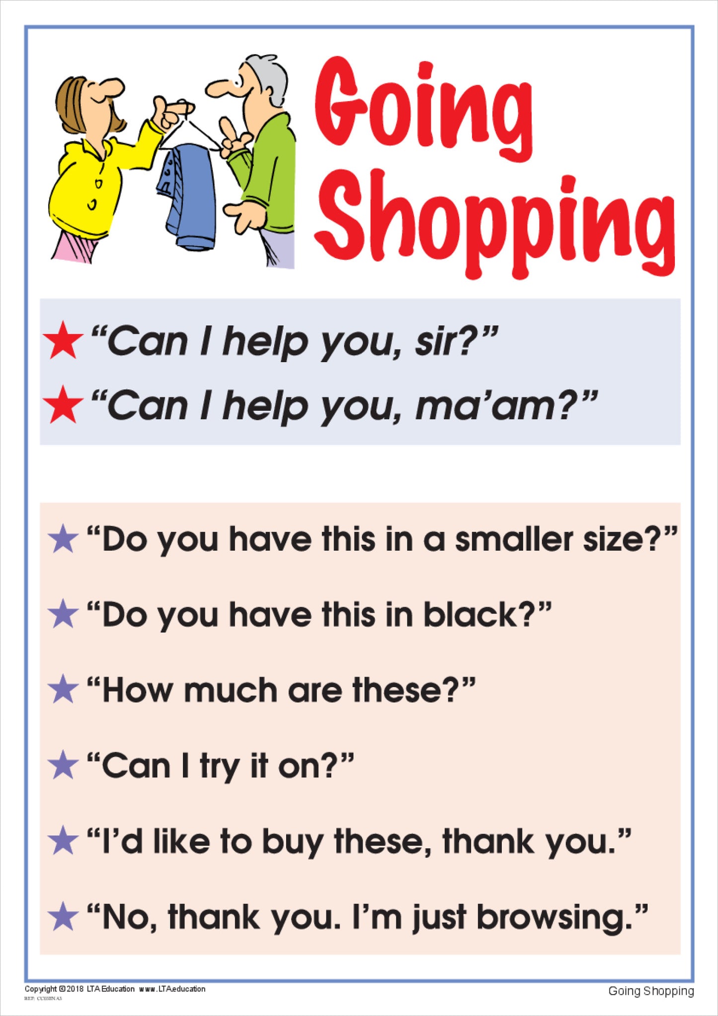 'Going Shopping' Chart