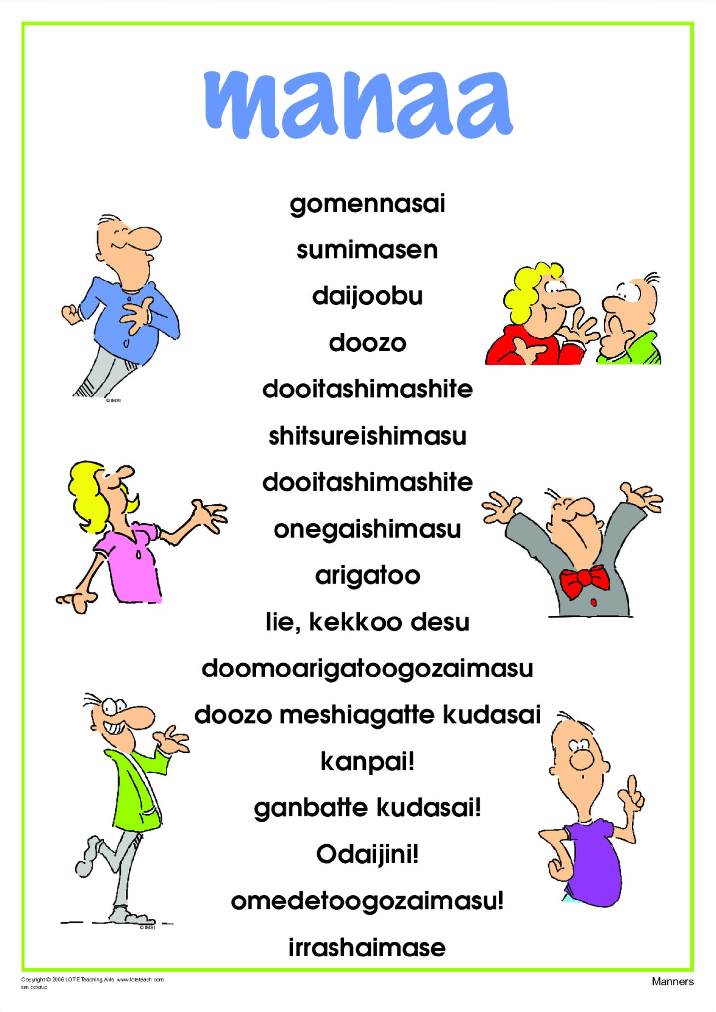 Manners Chart