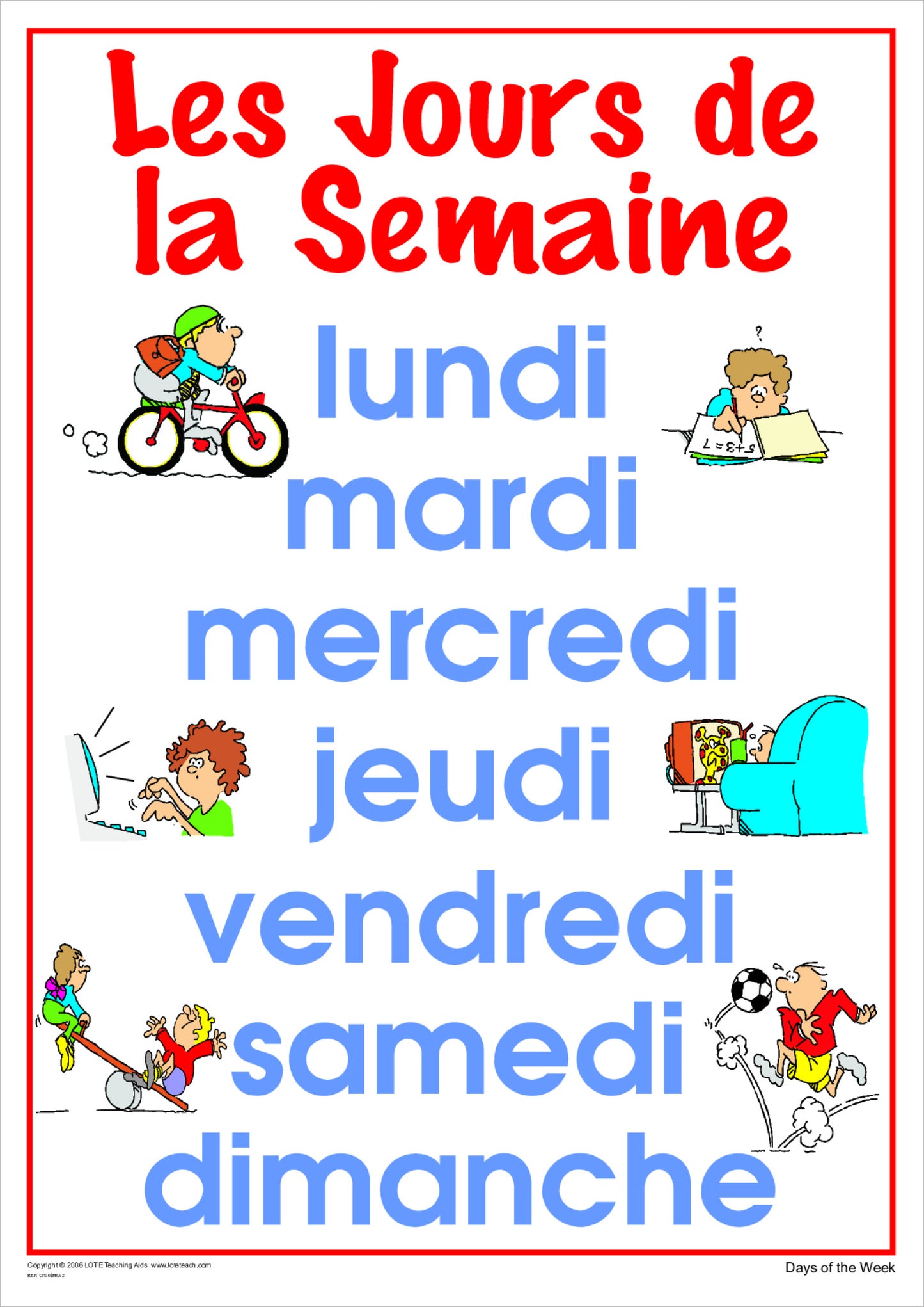 Days of the Week Chart