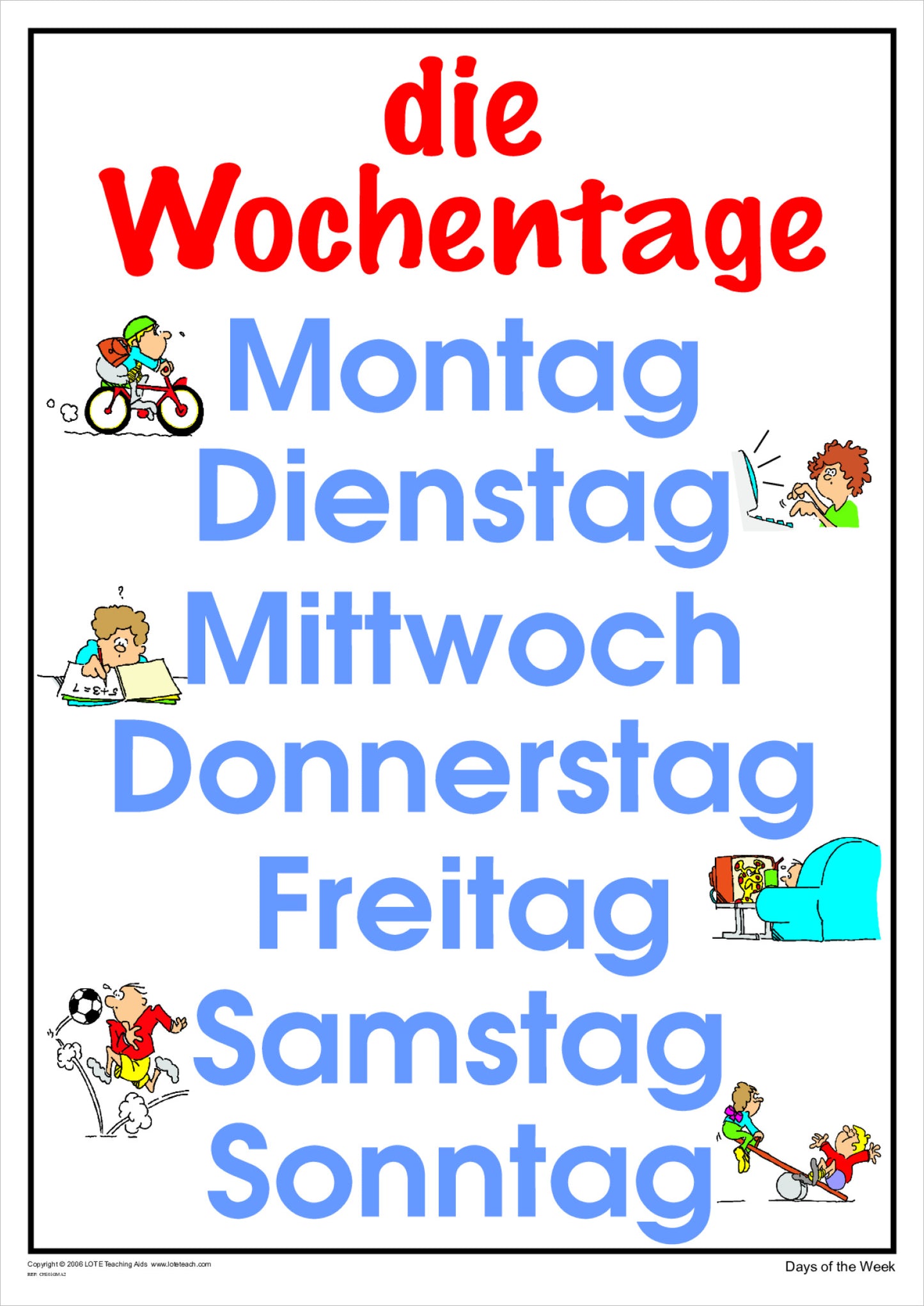Days of the Week Chart