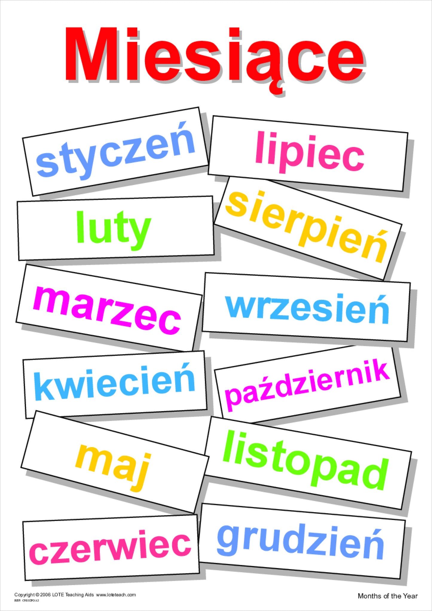 Months of the Year Chart