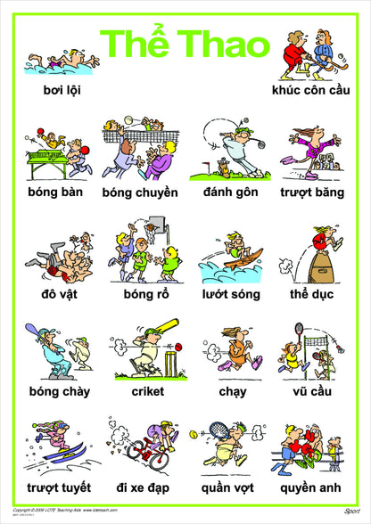 Sport Vocabulary Chart