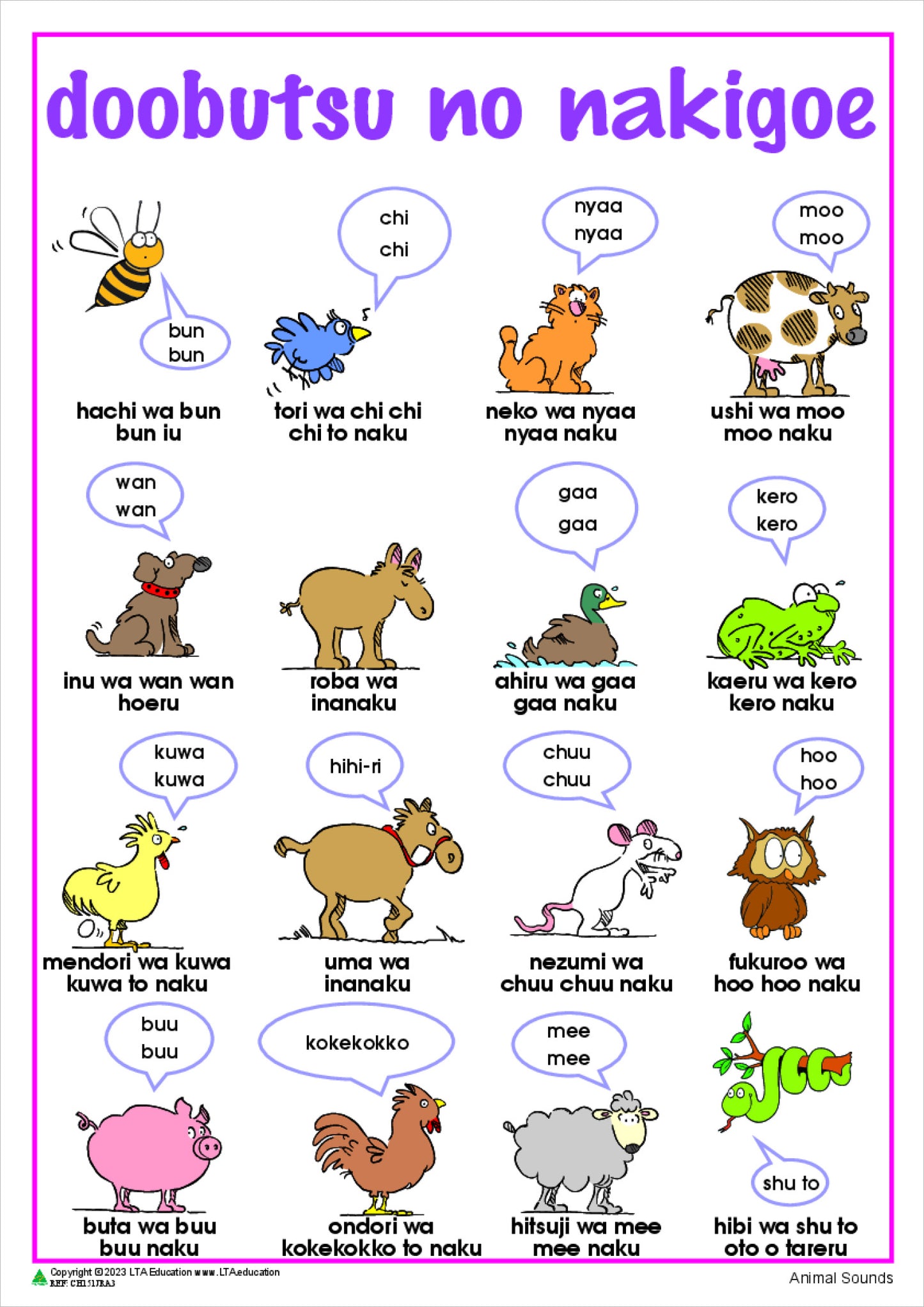 Animal Sounds Chart