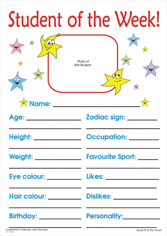 'Student of the Week' Chart