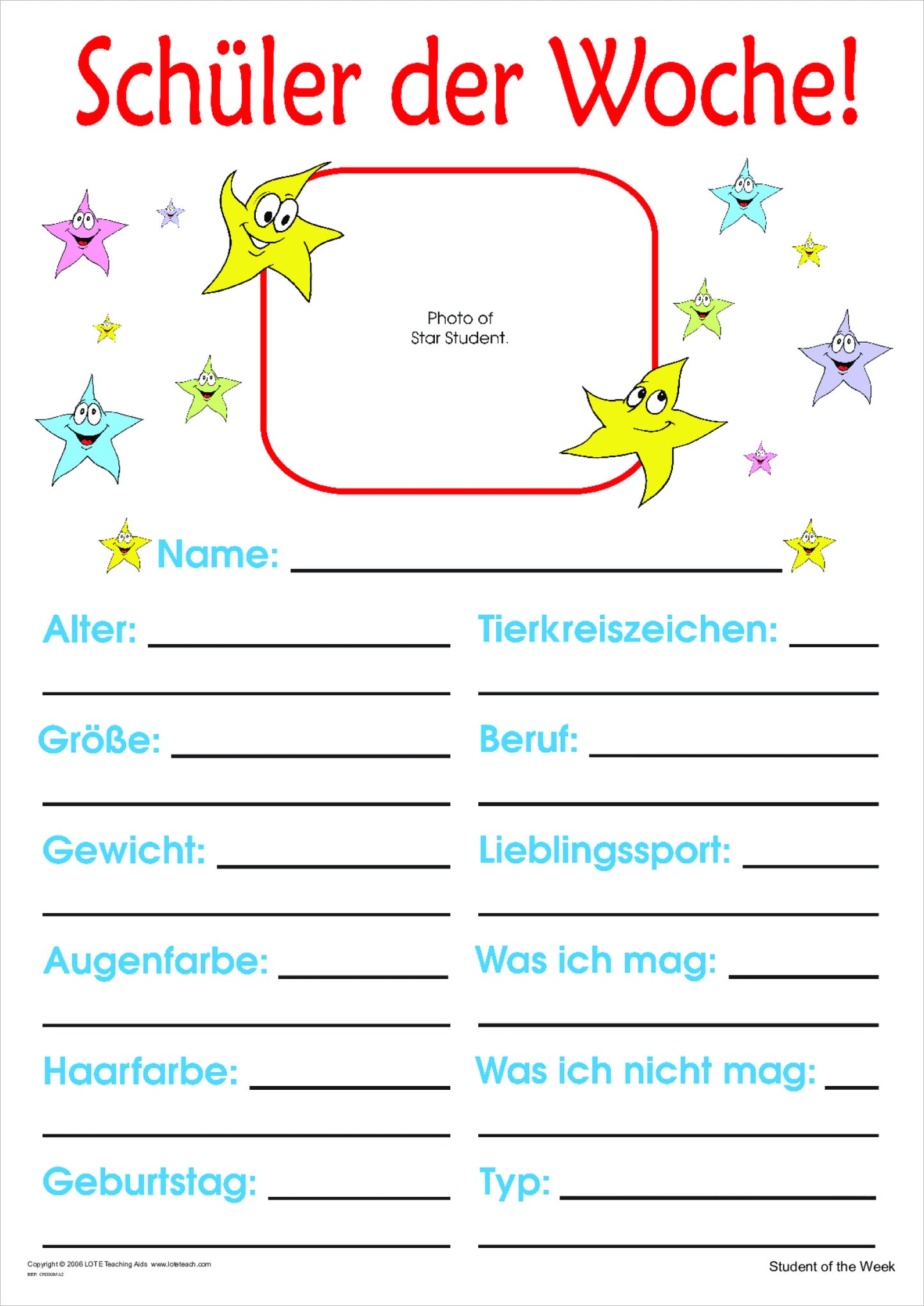 'Student of the Week' Chart