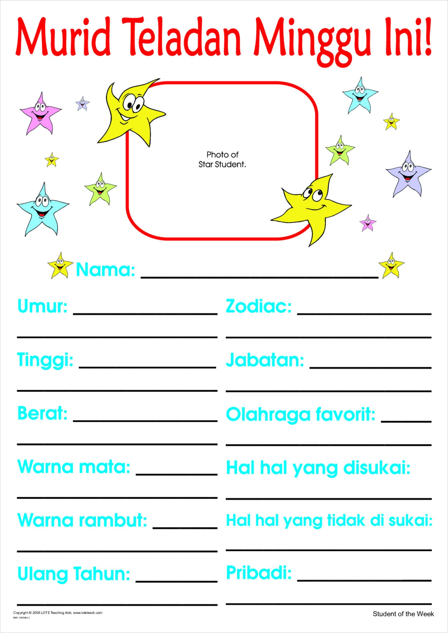 'Student of the Week' Chart