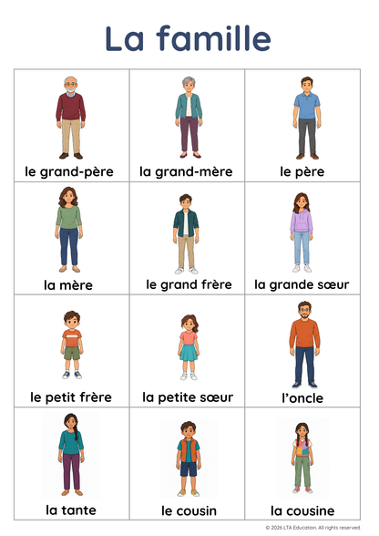The Family Vocabulary Chart