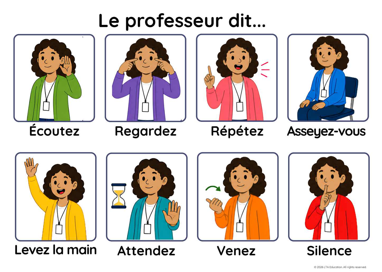 The Teacher Says – Classroom Instructions Chart