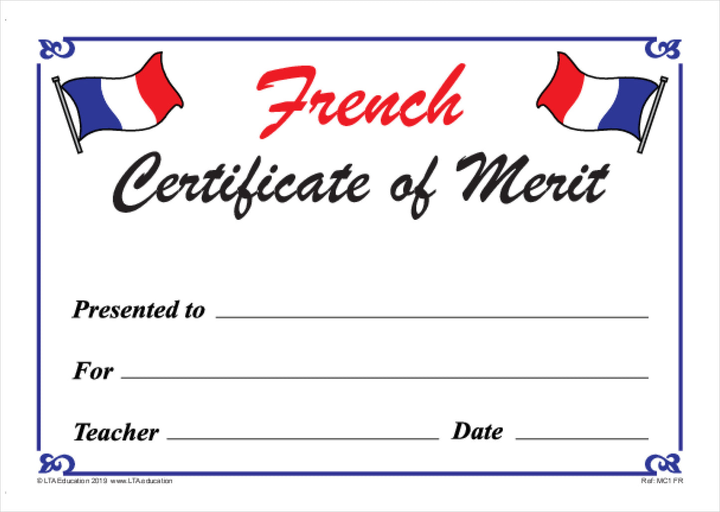 Merit Certificate 1 Pack